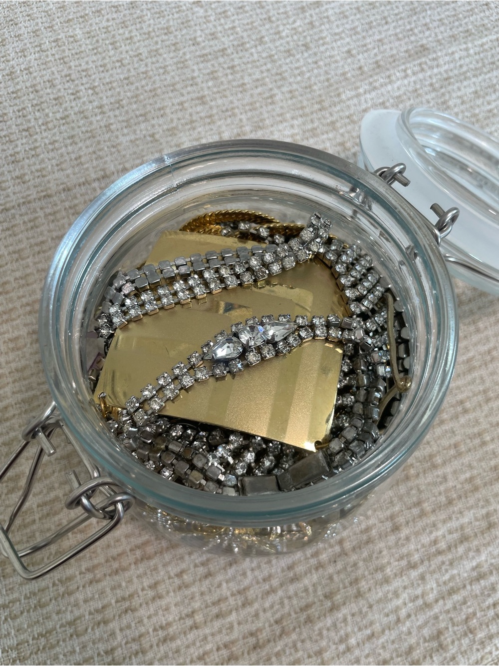 Rhinestone Jewelry Jar